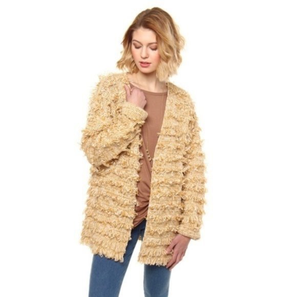 NEW MINKPINK Shaggy Oversized Fringe Cardigan - Picture 2 of 6